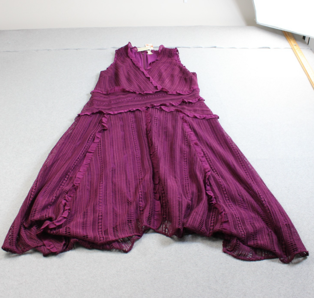 Sundance Dress Women XL Purple Emma Lynn Ruffle Maxi Long Romantic Boho Coastal